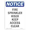 Signmission OSHA Notice Sign, 5" Height, Fire Sprinkler Riser Keep Access Clear Sign, Portrait OS-NS-D-35-V-12682 - alternate 1